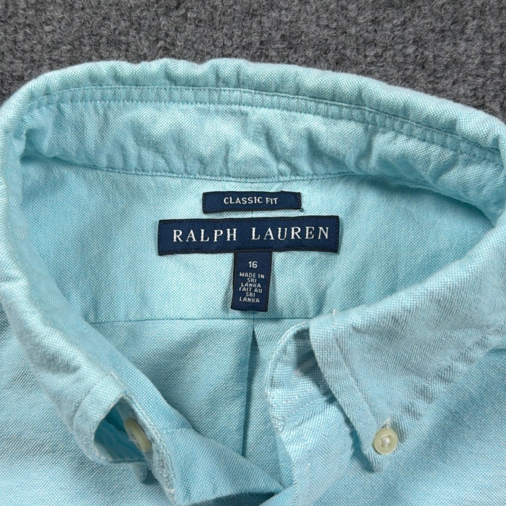 Ralph Lauren Oxford Shirt Womens 16 Light Blue Classic Button Down Long Sleeve - Picture 4 of 14